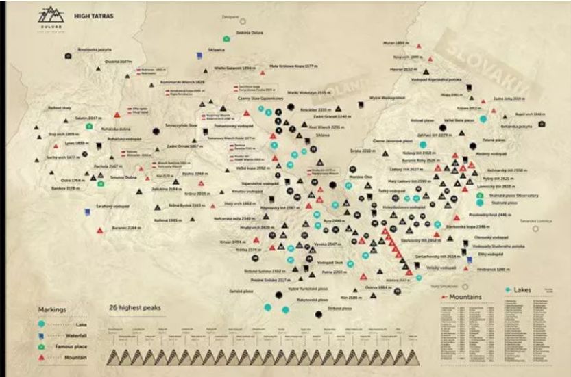 Mapa do zdrapywania - Tatry